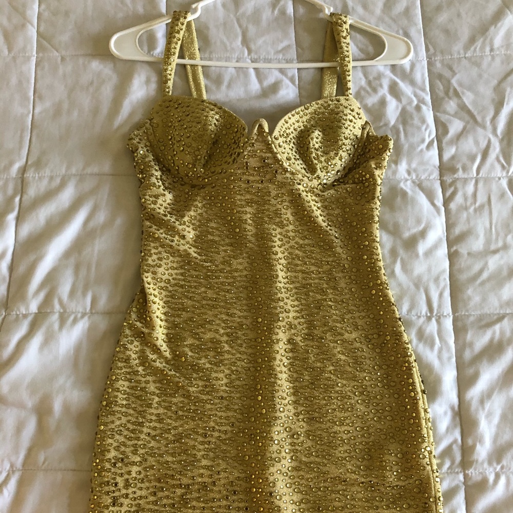 Gold mini dress (Oh Polly)